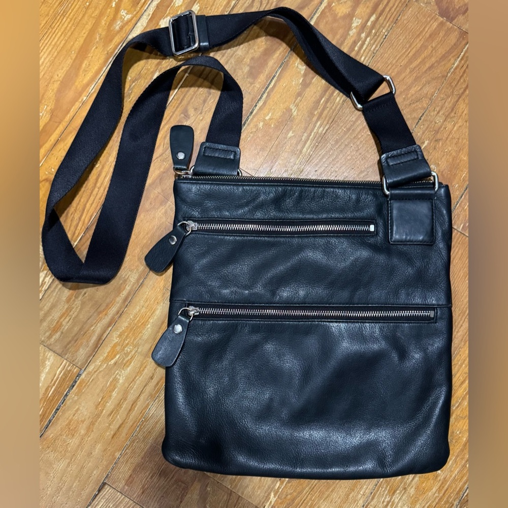 Margot Black Slim Leather Crossbody